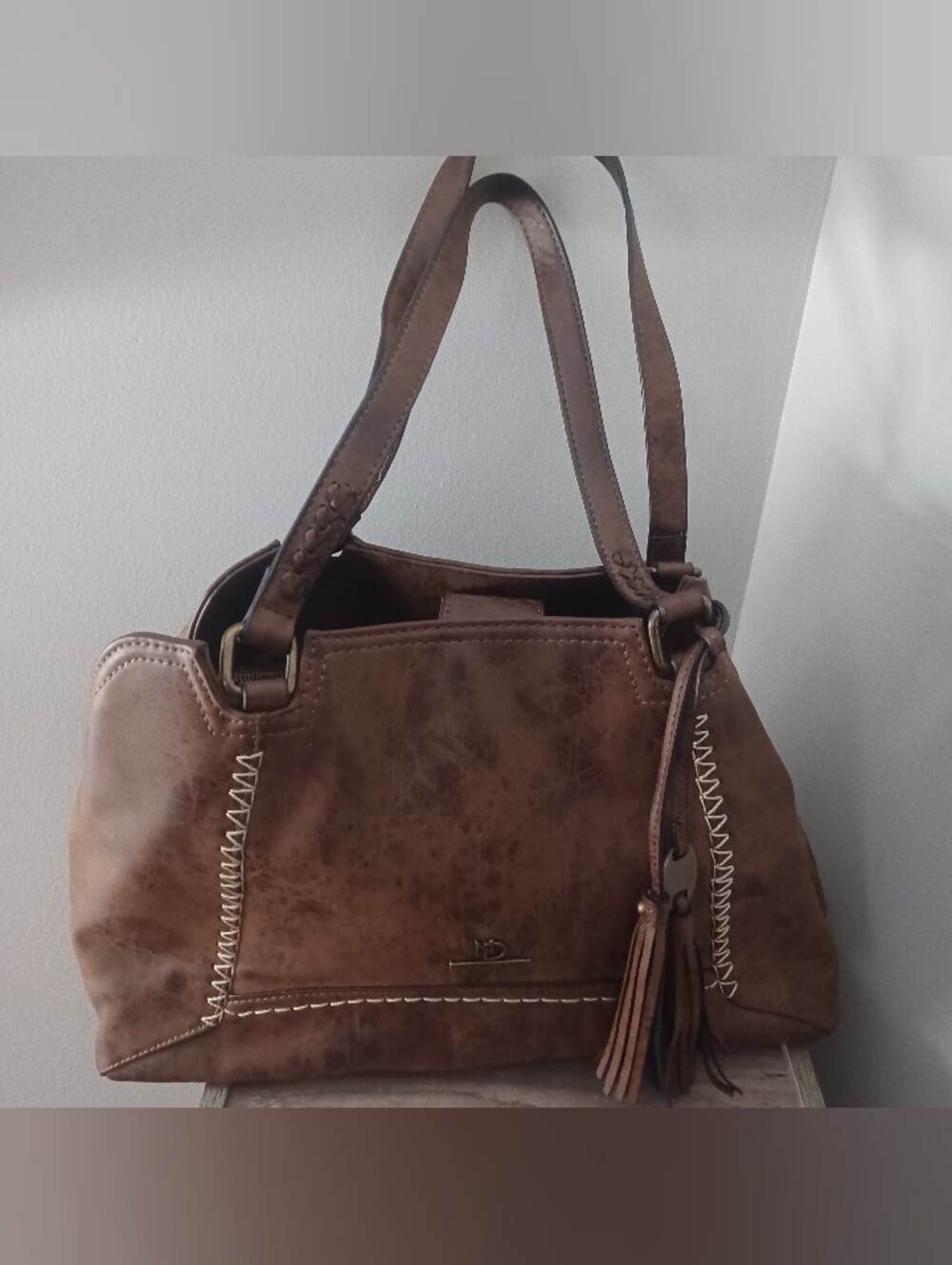 New Directions Boho Purse W/tassels Faux Leather